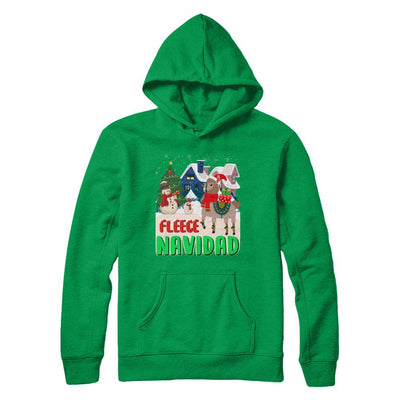 Fleece Navidad Llama Christmas Gifts Spanish-T-Shirt & Sweatshirt-Pullover Hoodie-Irish Green