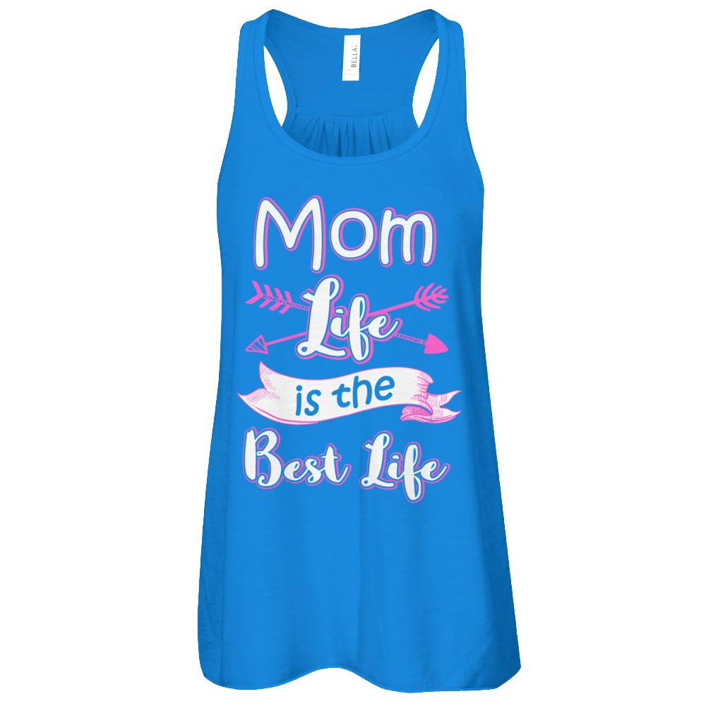 Mom Life Is The Best Life-T-Shirt & Tank Top-Women's Flowy Racerback Tank-True Royal
