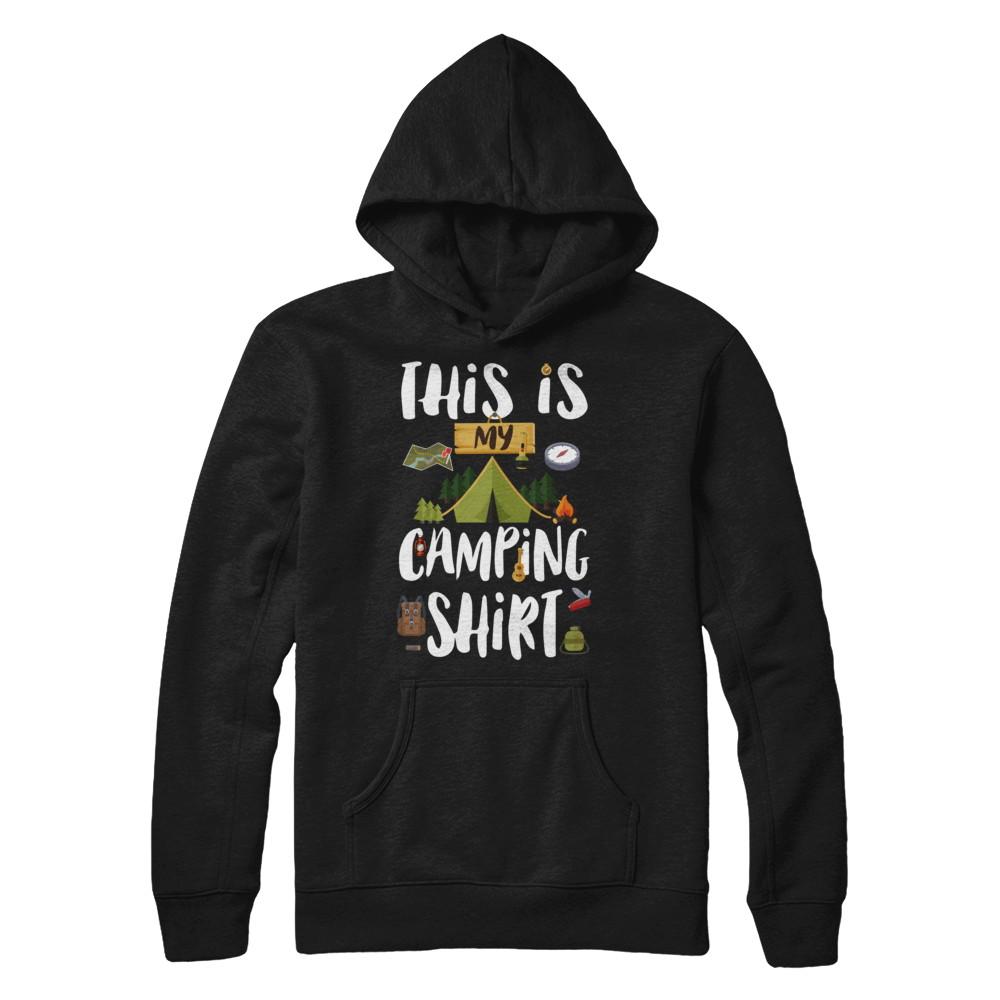 Funny This Is My Camping-T-Shirt & Hoodie-Pullover Hoodie-Black