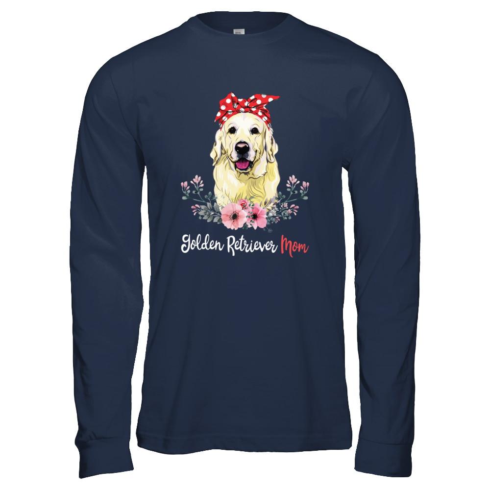 Golden Retriever Mom Gift For Women Dog Lover-T-Shirt & Hoodie-Long Sleeve T-Shirt-Navy