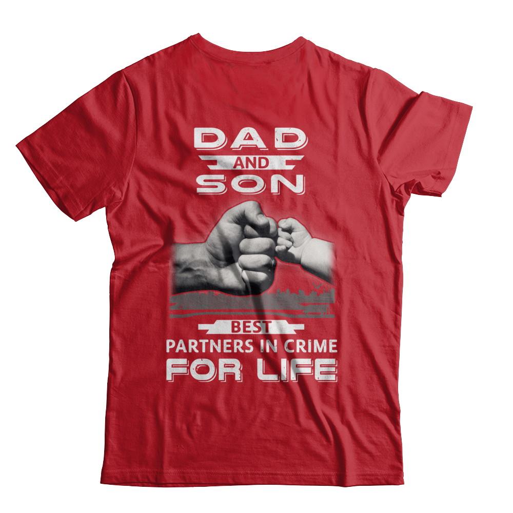 Dad And Son Best Partners In Crime For Life-T-Shirt & Hoodie-Classic T-Shirt-Red