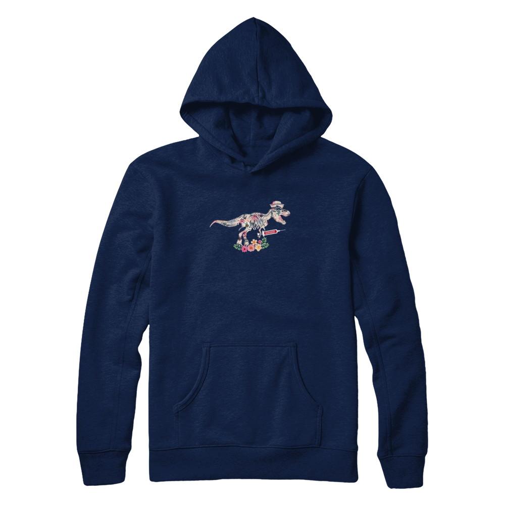 Nursing Nurse Saurus Dinosaur T-Rex-T-Shirt & Tank Top-Pullover Hoodie-Navy