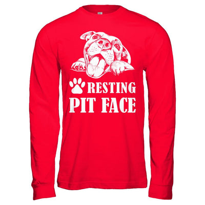 Resting Pit Face-T-Shirt & Hoodie-Long Sleeve T-Shirt-Red