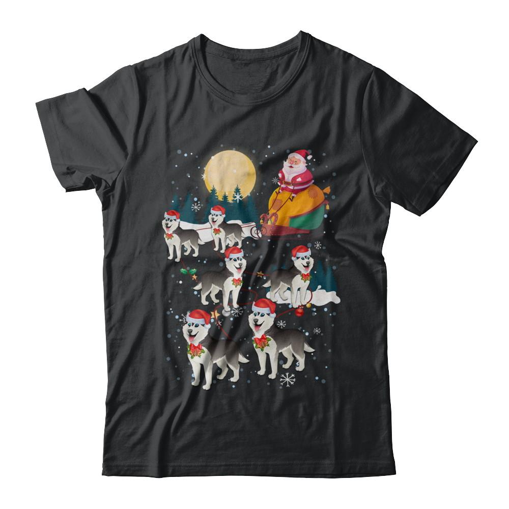 Dog Reindeer Siberian Husky Christmas Gift-T-Shirt & Sweatshirt-Classic T-Shirt-Black