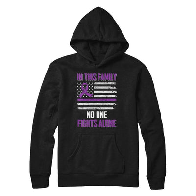 In This Family No One Fights Alone Pancreatic Cancer-T-Shirt & Hoodie-Pullover Hoodie-Black