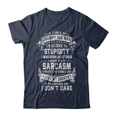 I Am A Grumpy Old Man I Was Born In October Birthday-T-Shirt & Hoodie-Classic T-Shirt-Navy
