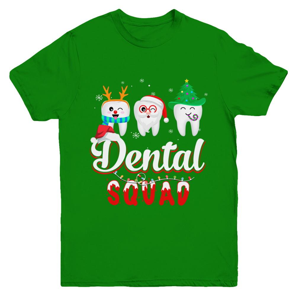 Dental Squad Tooth Christmas Dental Assistant Gifts Youth-Youth Shirt-Youth T-Shirt-Irish Green