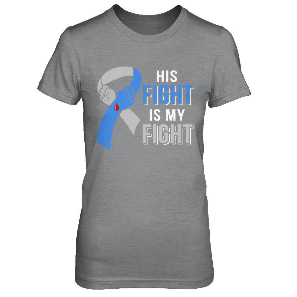 His Fight Is My Fight Diabetes Awareness-T-Shirt & Hoodie-Women's T-Shirt-Sport Grey