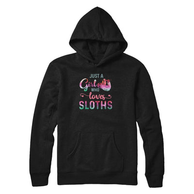 Just A Girl Who Loves Sloths Sloth Lover-T-Shirt & Tank Top-Pullover Hoodie-Black