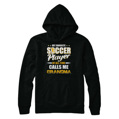 My Favorite Soccer Player Calls Me Grandma Soccer-T-Shirt & Hoodie-Pullover Hoodie-Black