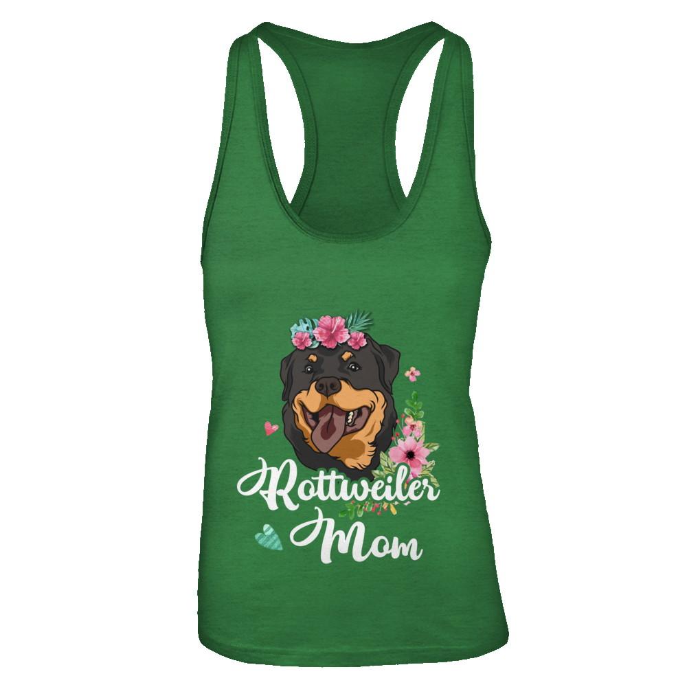Rottweiler Mom Funny Dog Mom Gift Idea-T-Shirt & Tank Top-Women's Ideal Racerback Tank-Kelly Green