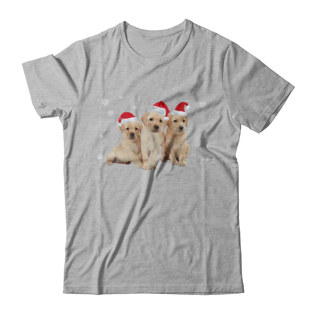 Funny Yellow Labrador Puppies Christmas Dog Gift-T-Shirt & Hoodie-Premium T-Shirt-Heather Gray