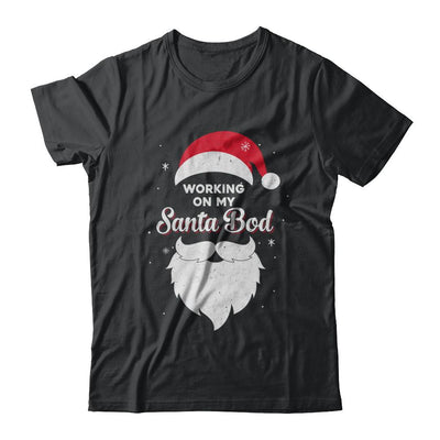 Working On My Santa Bod Pajamas Dad Papa Christmas-T-Shirt & Sweatshirt-Classic T-Shirt-Black