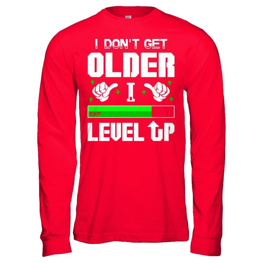 I Don't Get Older I Level Up-T-Shirt & Hoodie-Long Sleeve T-Shirt-Red