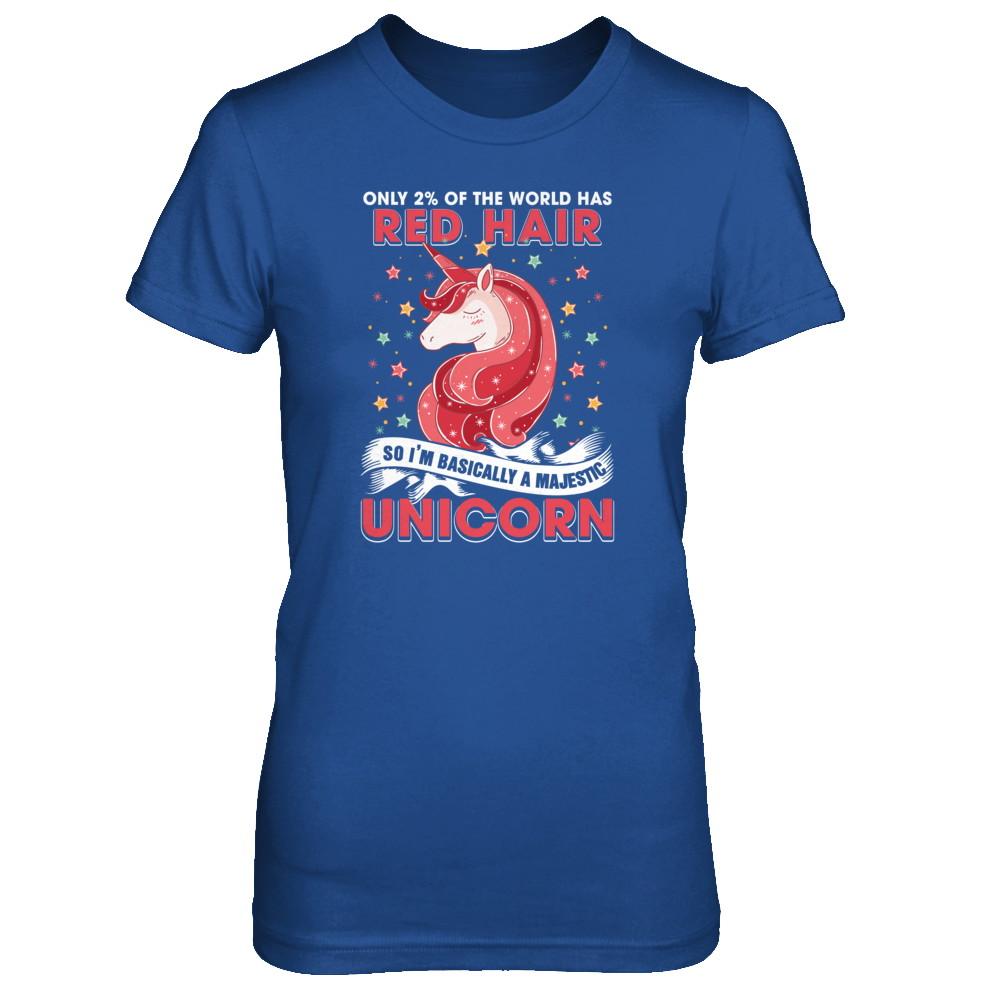 Only 2 Percent Of The World Has Red Hair Majestic Unicorn-T-Shirt & Tank Top-Women's T-Shirt-Royal
