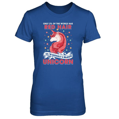Only 2 Percent Of The World Has Red Hair Majestic Unicorn-T-Shirt & Tank Top-Women's T-Shirt-Royal
