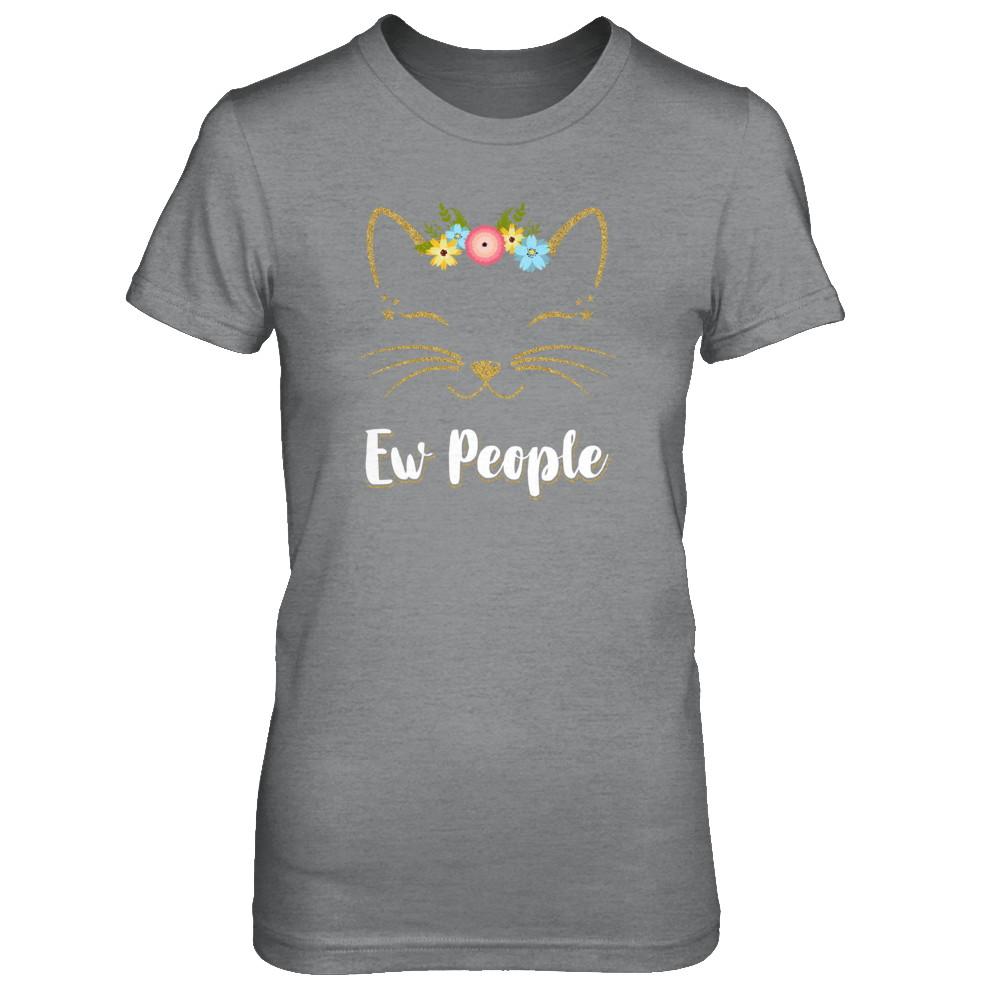 Ew People Kitty Cat-T-Shirt & Tank Top-Women's T-Shirt-Sport Grey
