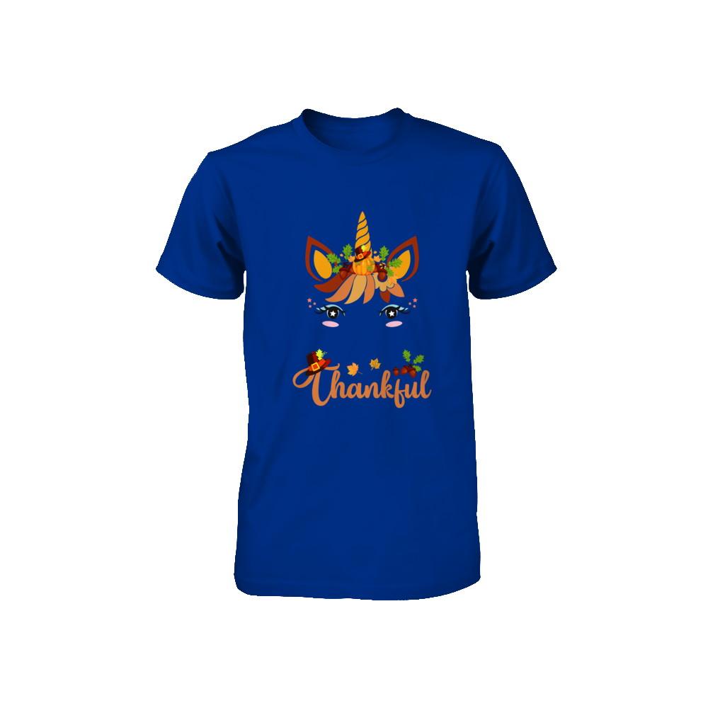 Thanksgiving Unicorn Pumpkin For Kids Youth-Youth Shirt-