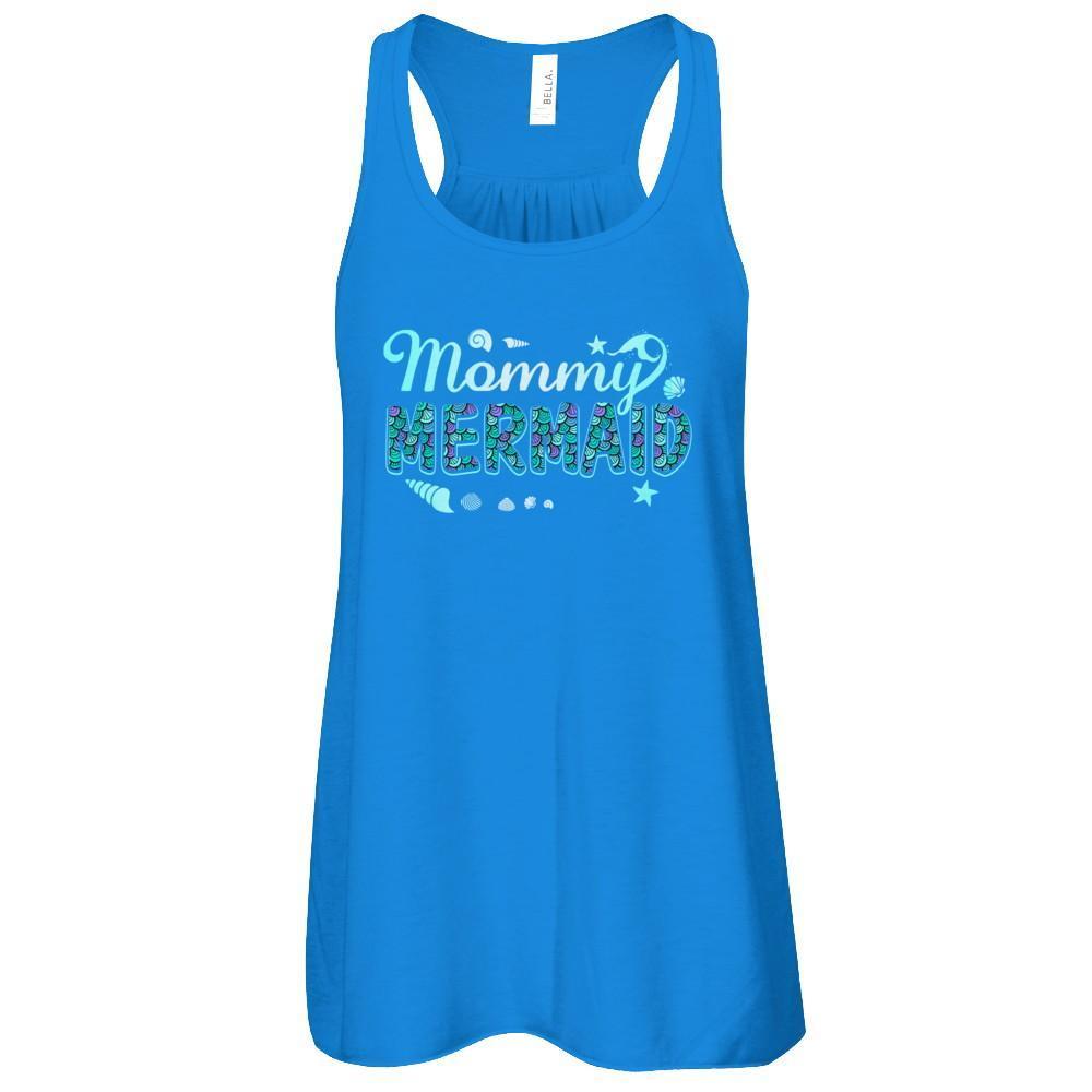 Mommy Mermaid-T-Shirt & Tank Top-Women's Flowy Racerback Tank-True Royal