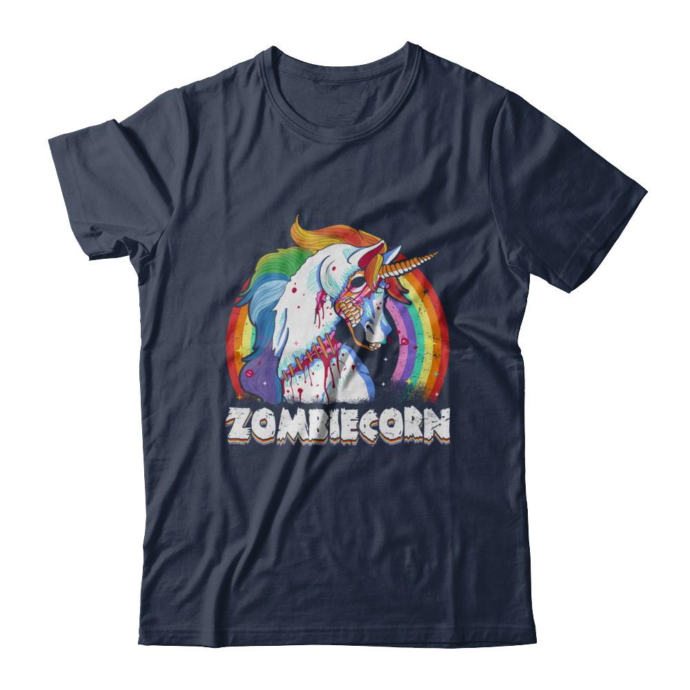 Zombiecorn Zombie Unicorn Halloween For Women-T-Shirt & Hoodie-Classic T-Shirt-Navy