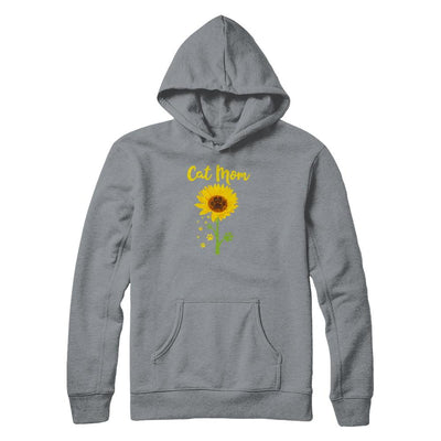 Funny Sunflower Cat Mom Paw Lover Mothers Day-T-Shirt & Tank Top-Pullover Hoodie-Light Steel