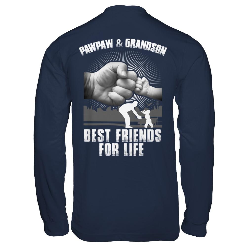 Pawpaw And Grandson Best Friends For Life-T-Shirt & Hoodie-Long Sleeve T-Shirt-Navy
