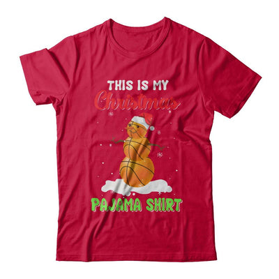 This Is My Christmas Pajama Xmas Snowman Basketball-T-Shirt & Sweatshirt-Classic T-Shirt-Red