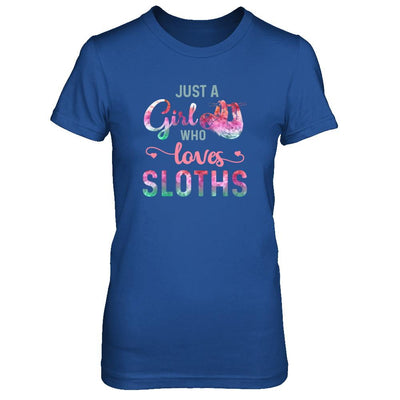 Just A Girl Who Loves Sloths Sloth Lover-T-Shirt & Tank Top-Women's T-Shirt-Royal
