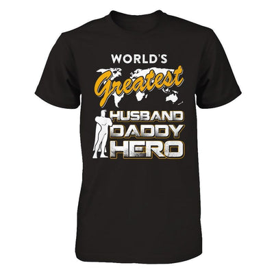 World's Greatest Husband Daddy Hero-T-Shirt & Hoodie-Classic T-Shirt-Black