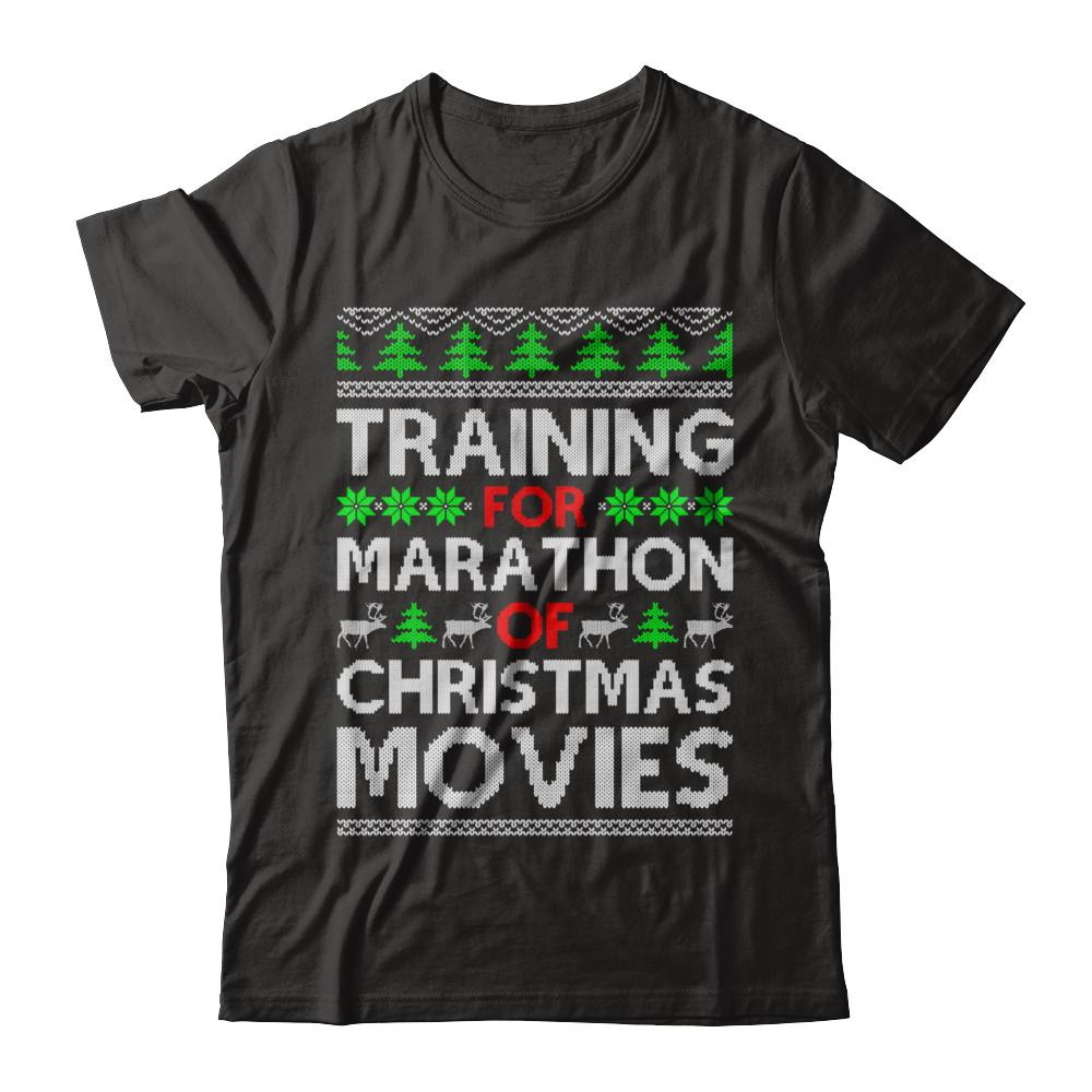 Training For A Marathon Of Christmas Movies-T-Shirt & Sweatshirt-Premium T-Shirt-Black
