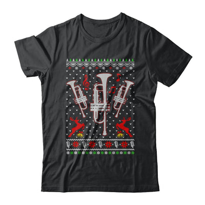 Santa Trumpet Ugly Christmas Sweater Gifts-T-Shirt & Sweatshirt-Classic T-Shirt-Black