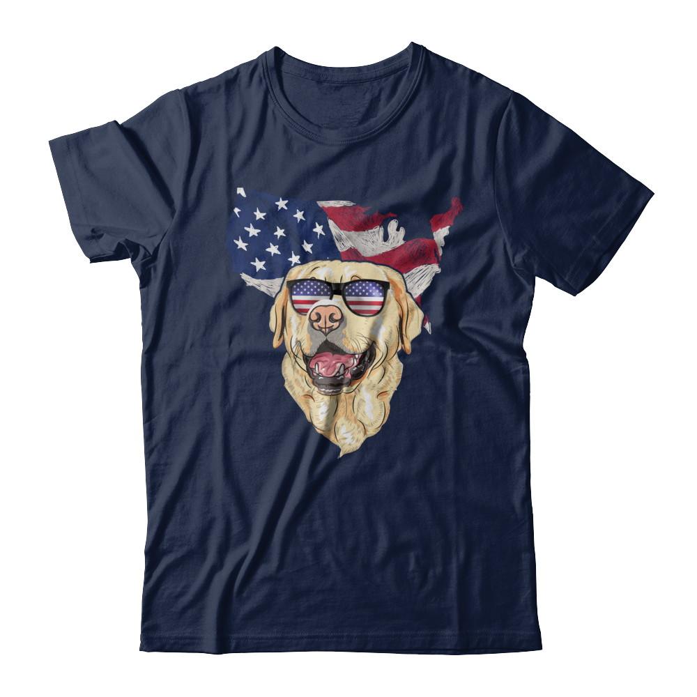 Funny Patriot Labrador Dog 4Th Of July American Flag-T-Shirt & Hoodie-Classic T-Shirt-Navy