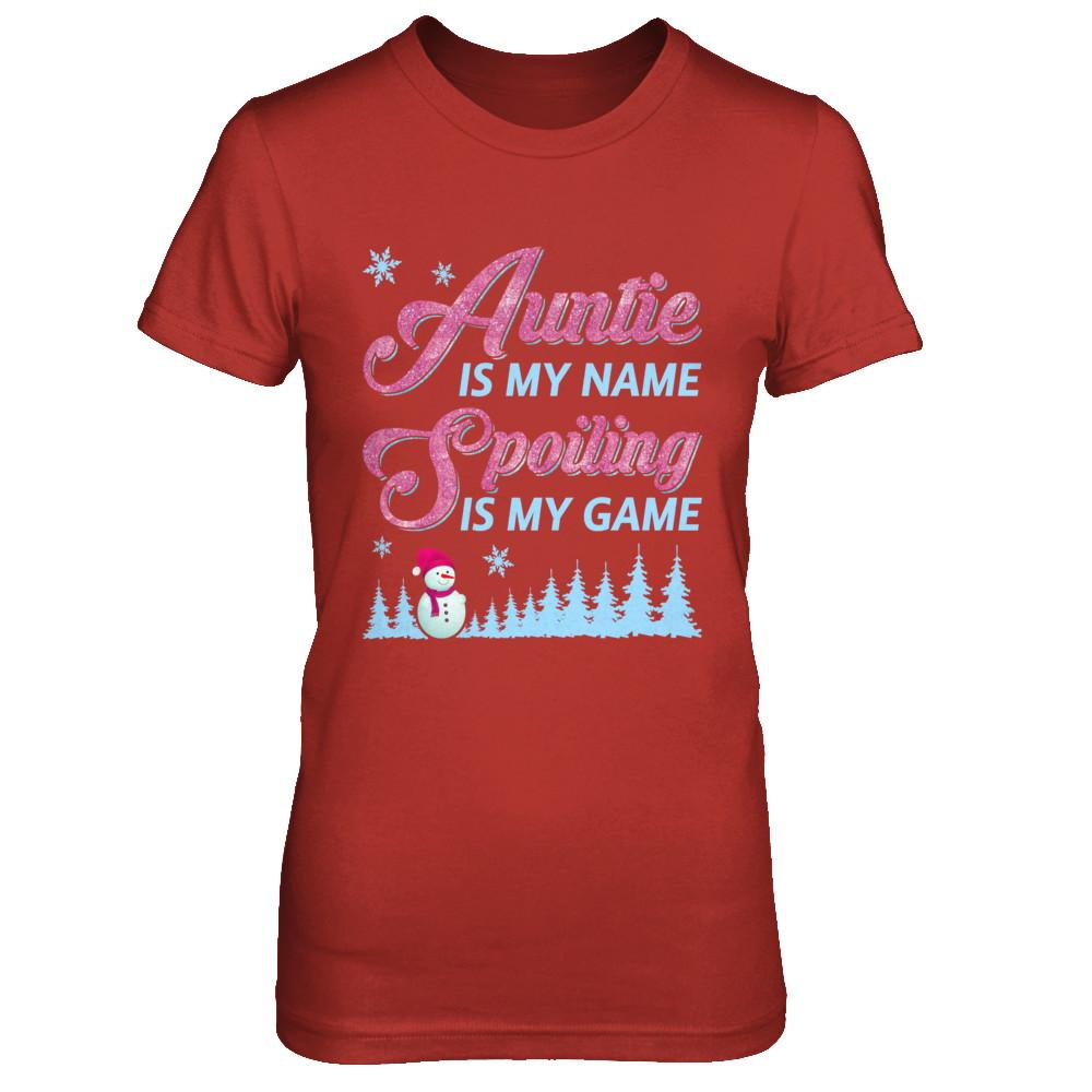 Auntie Is My Name Spoiling Is My Game-T-Shirt & Hoodie-Women's T-Shirt-Red