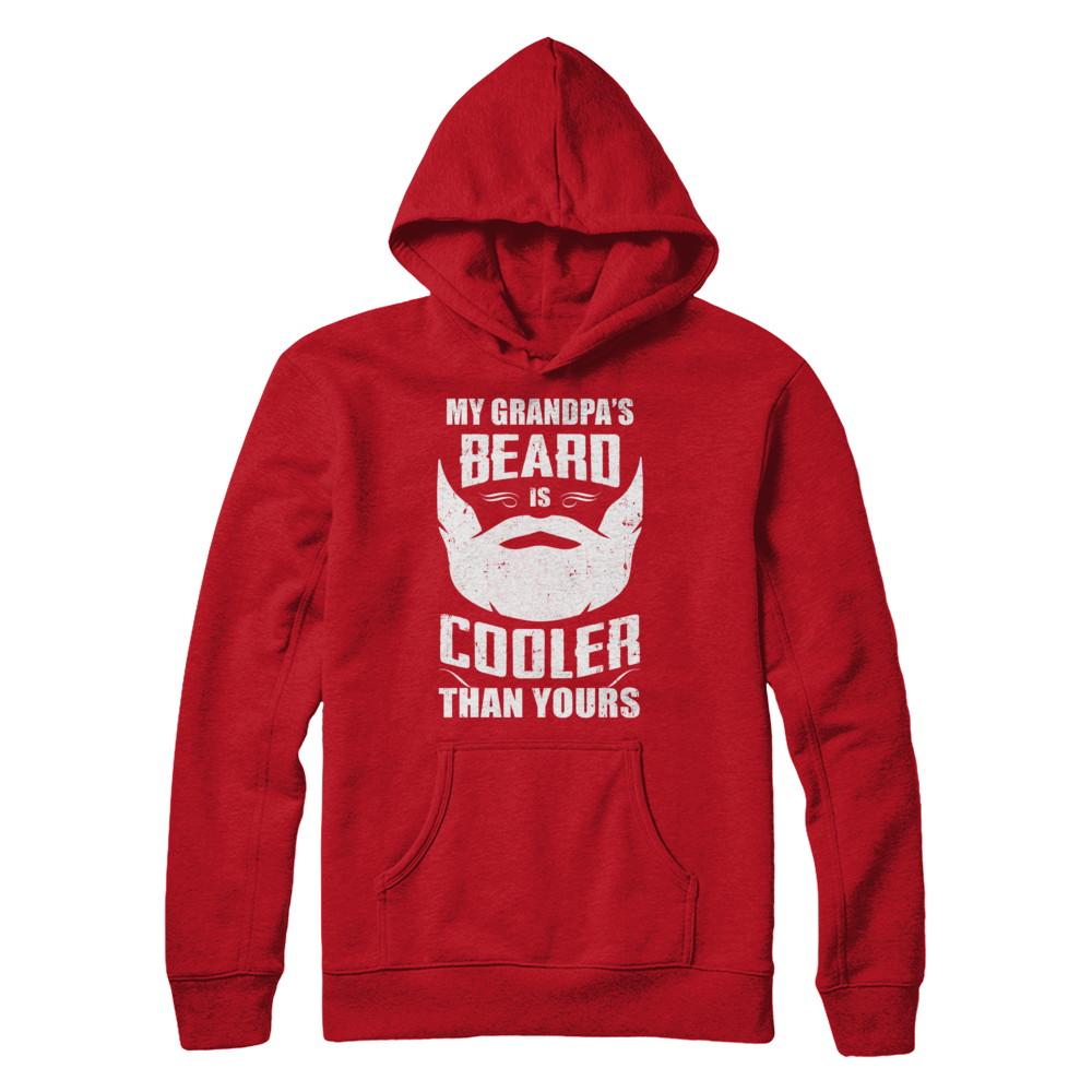 My Grandpa's Beard Is Cooler Than Yours-T-Shirt & Hoodie-Pullover Hoodie-Red
