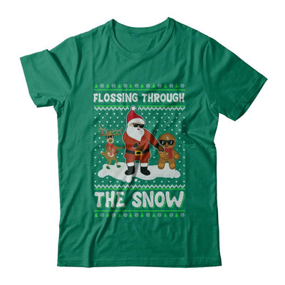 Flossing Through The Snow Santa Ugly Christmas Sweater-T-Shirt & Sweatshirt-Classic T-Shirt-Kelly Green
