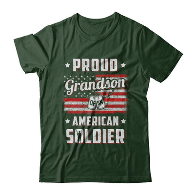 Proud Grandson Of A Soldier Army Papa Veteran-T-Shirt & Hoodie-Classic T-Shirt-Forest Green