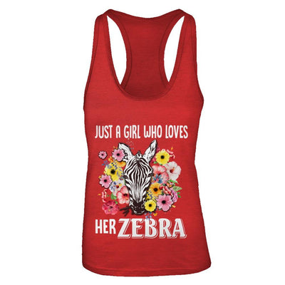 Just A Girl Who Loves Her Zebra-T-Shirt & Tank Top-Women's Ideal Racerback Tank-Red