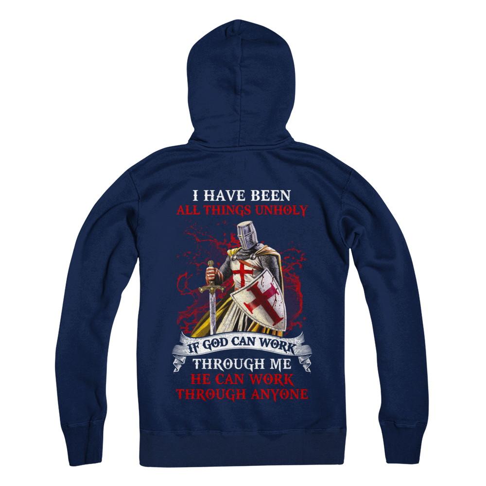 Knight America I Have Been All Things Unholy If God Can Work-T-Shirt & Hoodie-Pullover Hoodie-Navy