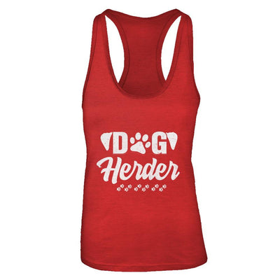 Dog Herder Funny Herding Dogs Gift-T-Shirt & Tank Top-Women's Ideal Racerback Tank-Red