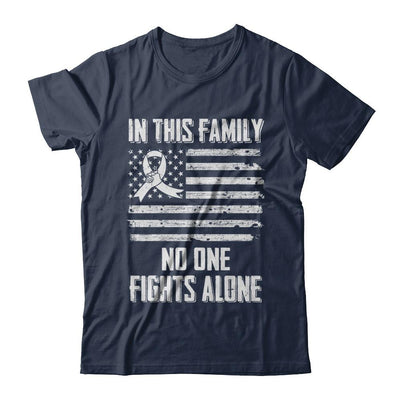 In This Family No One Fights Alone Lung Cancer-T-Shirt & Hoodie-Classic T-Shirt-Navy