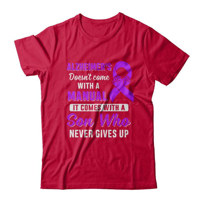 Alzheimer's Doesn't Come With A Manual Son-T-Shirt & Hoodie-Classic T-Shirt-Red