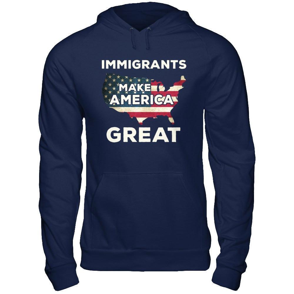 Immigrants Make American Great-T-Shirt & Hoodie-Pullover Hoodie-Navy