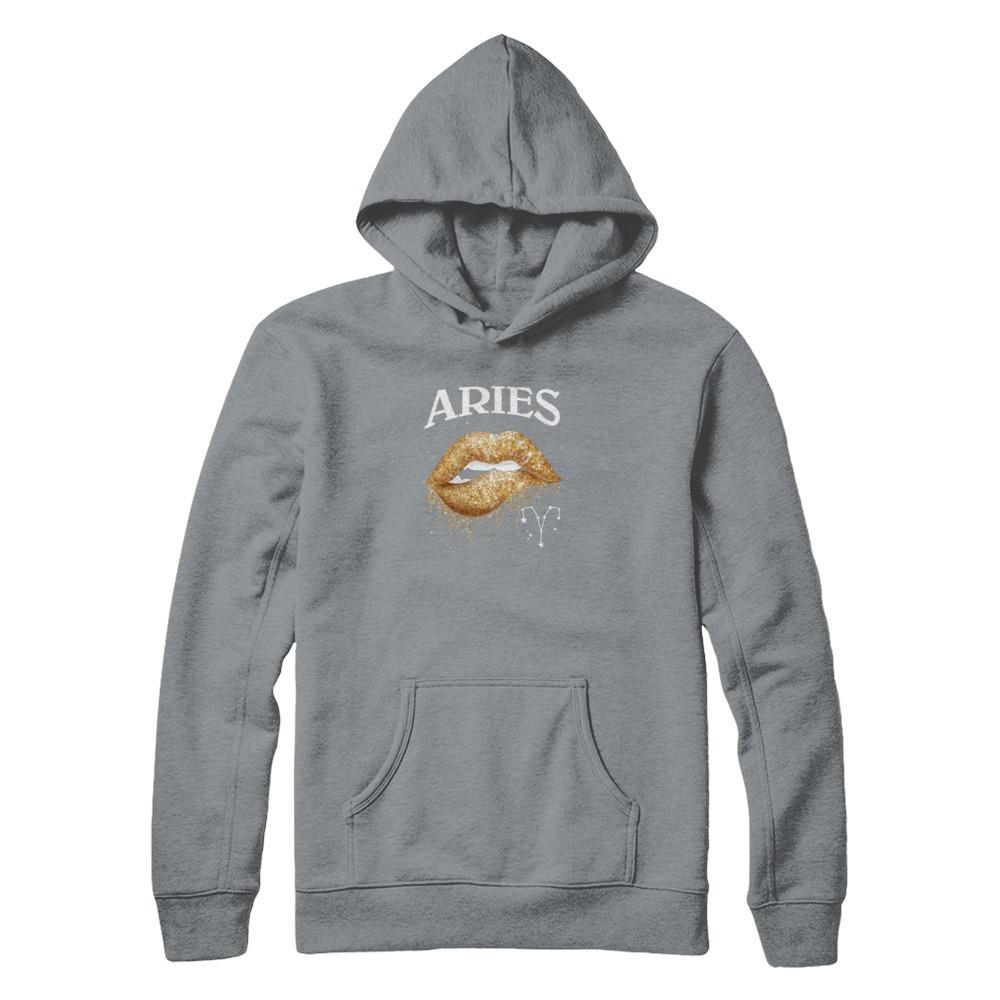 Aries Zodiac March April Birthday Gift Golden Lipstick-T-Shirt & Tank Top-Pullover Hoodie-Light Steel