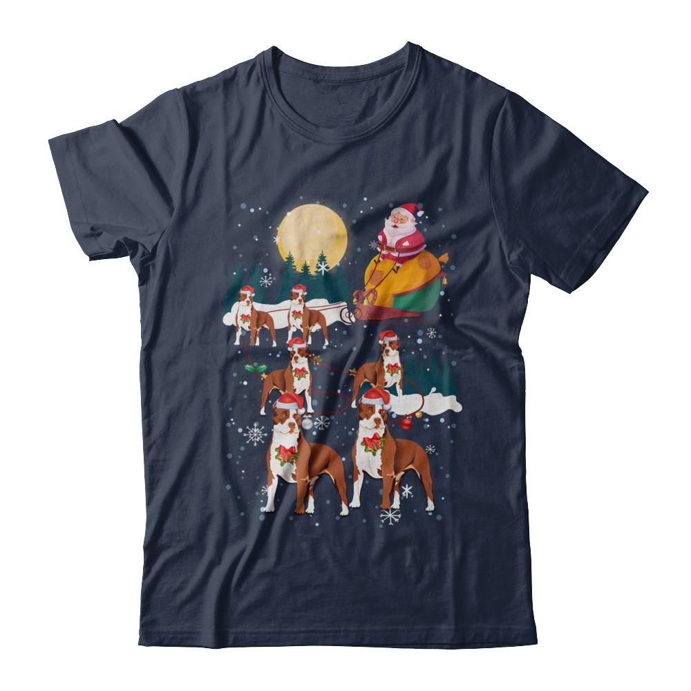 Dog Reindeer Pit bull Christmas Gift-T-Shirt & Sweatshirt-Classic T-Shirt-Navy