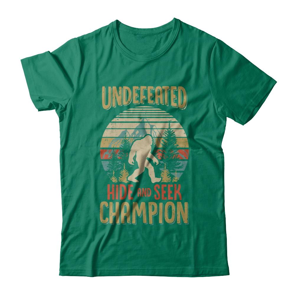 Vintage Bigfoot Undefeated Hide And Seek Champion-T-Shirt & Hoodie-Classic T-Shirt-Kelly Green