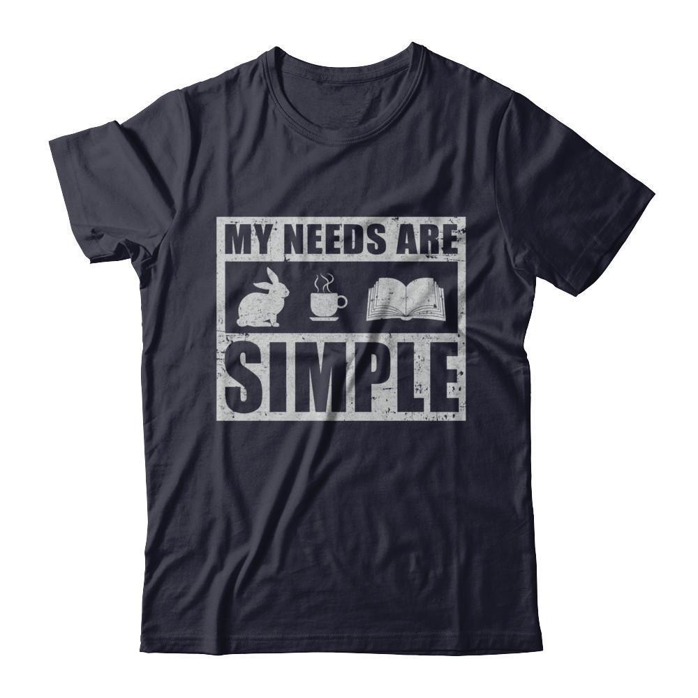 My Needs Are Simple Coffee Rabbit Books-T-Shirt & Hoodie-Premium T-Shirt-Midnight Navy
