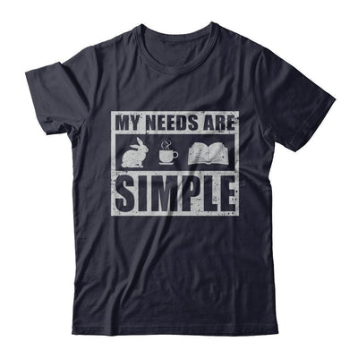 My Needs Are Simple Coffee Rabbit Books-T-Shirt & Hoodie-Premium T-Shirt-Midnight Navy