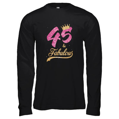 45 And Fabulous 1976 45th Birthday Gift-T-Shirt & Tank Top-Long Sleeve T-Shirt-Black