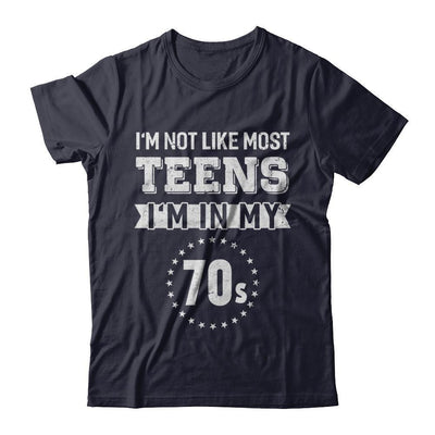 Vintage I'm Not Like Most Teens I'm In My 70s Birthday-T-Shirt & Hoodie-Premium T-Shirt-Midnight Navy