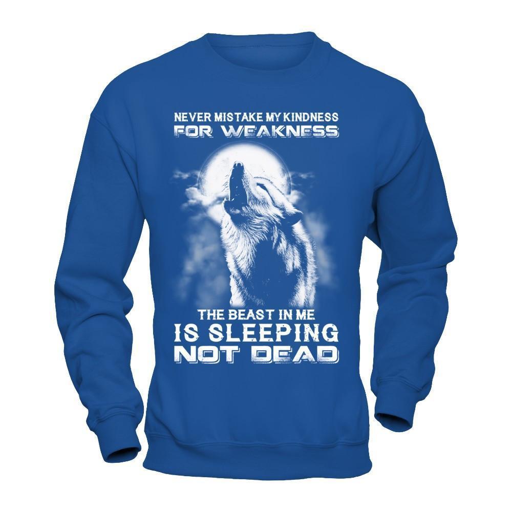 The Wolves The Beast In Me Is Sleeping Not Dead-T-Shirt & Hoodie-Crewneck Sweatshirt-Royal